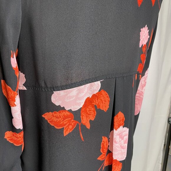 Who What Wear Floral Rose Button Down Blouse Top - Picture 4 of 7